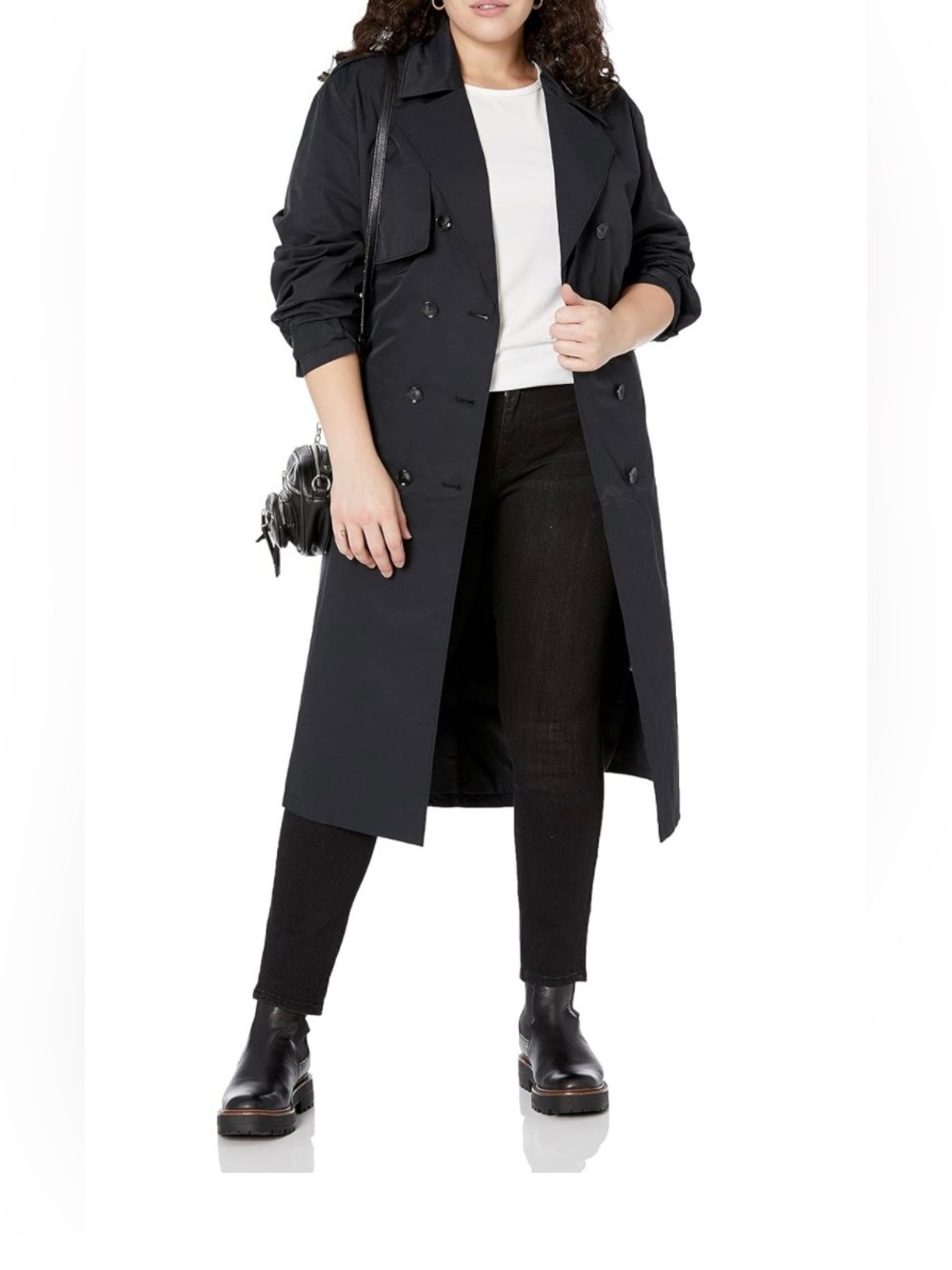 🌟NTWS🌟THE DROP “NOA” Classic Black Trench Coat Size XXL